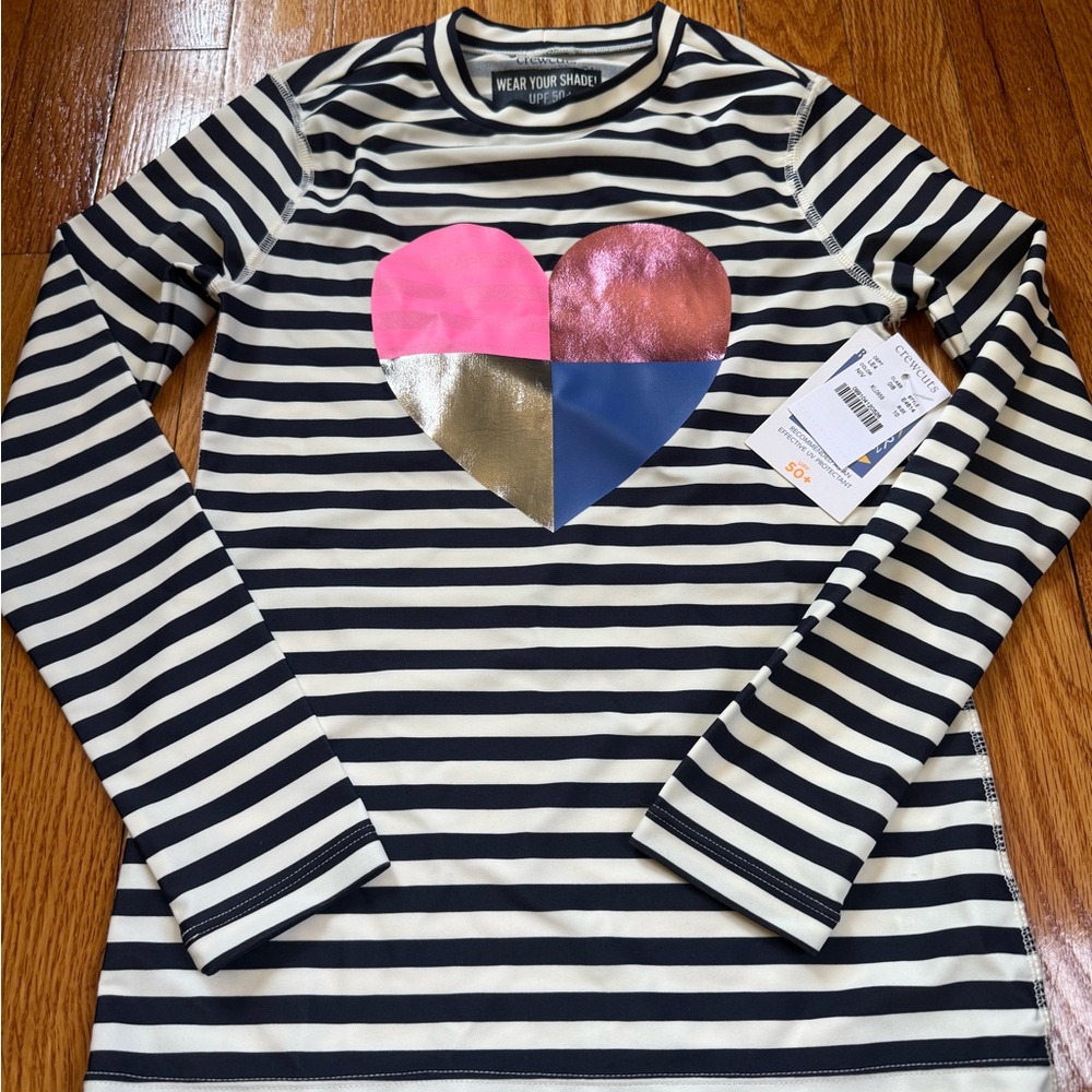 Crewcuts by JCrew Girl’s Stripe Heart rash guard